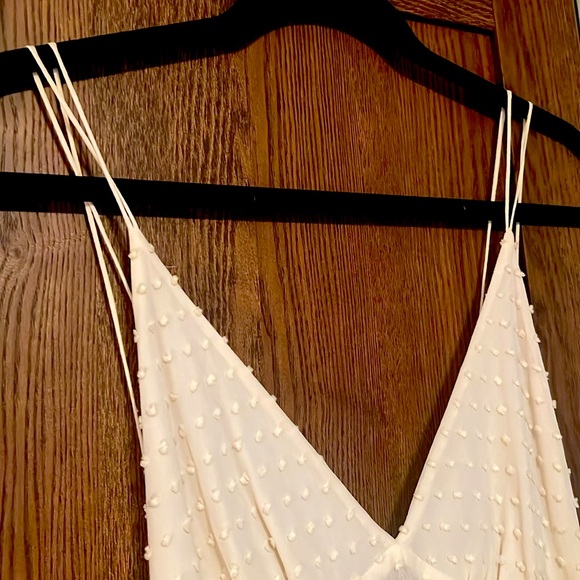 BLACK HALO CREAM SILK DOT SILK SLIP DRESS/ SMALL - Picture 4 of 10